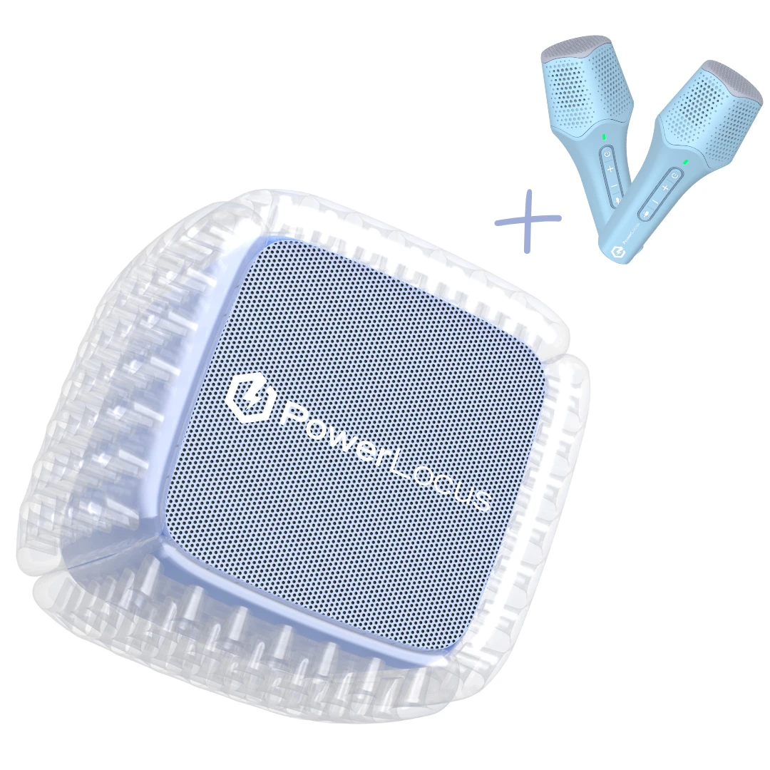 PowerLocus Aero Безжична Колонка, Караоке, с 2 Микрофона - Image 1